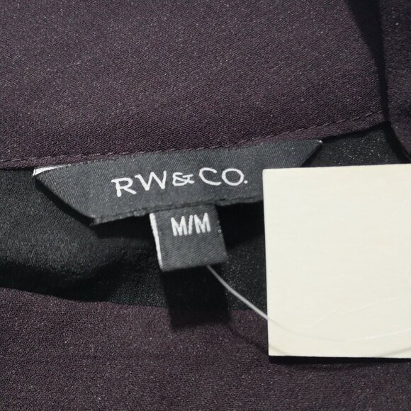 NWT RW&CO Ladies Size Medium Burgundy & Black Lightweight Blouse - Picture 3 of 13